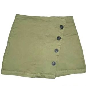 Army green francescas button skirt